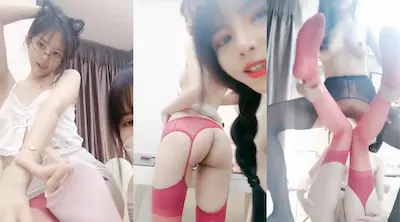 女神姐妹花【无敌兔兔】双女激情诱惑，极品美腿红丝袜，跳蛋塞穴假屌抽插，翘起屁股叠罗汉