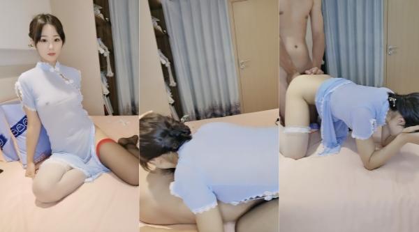 情趣旗袍极品美女,黑白丝袜足交,大屌炮友深喉,扶细腰干美臀,被操的笑嘻嘻大力操 - 国产自拍视频