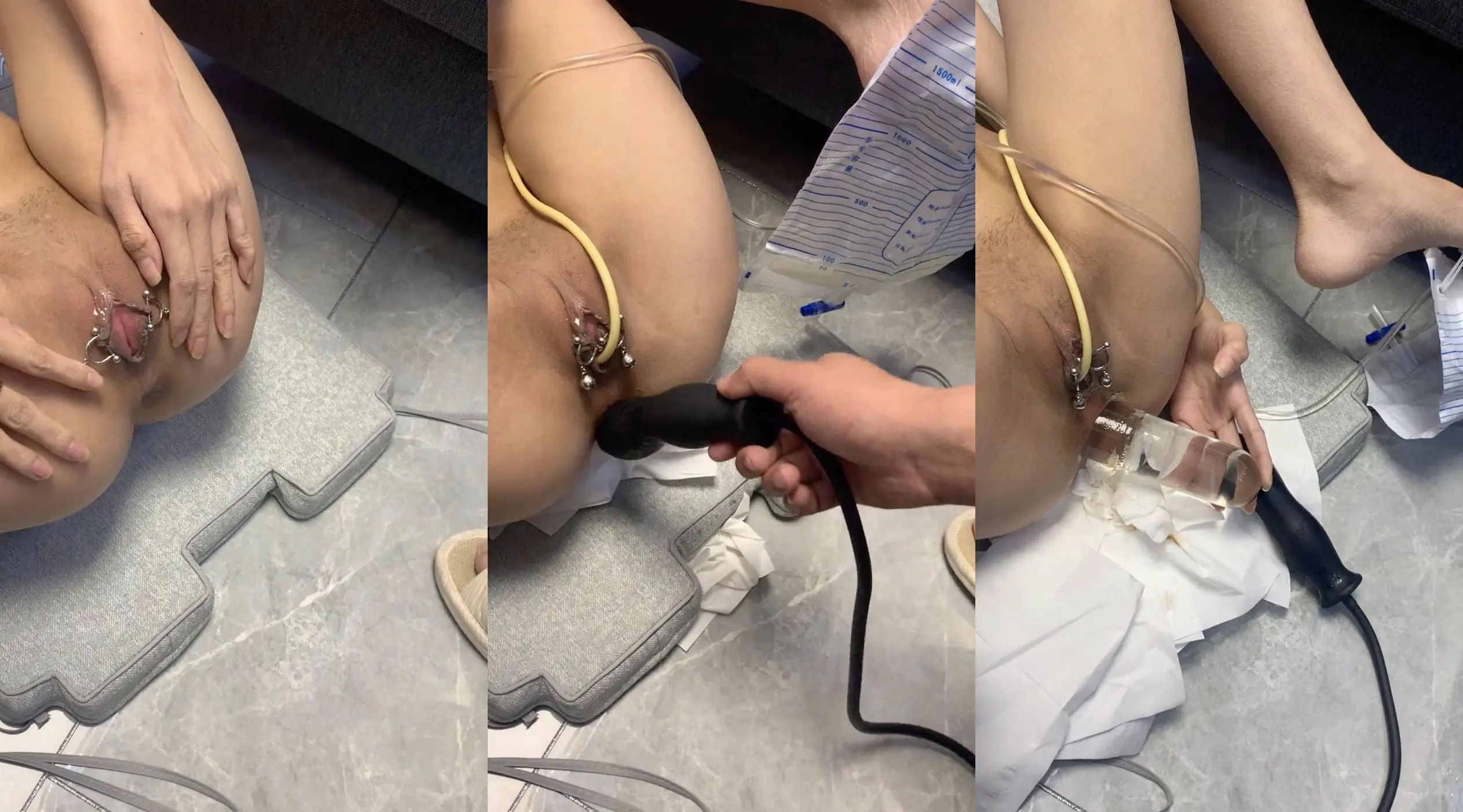 重口味调教 阴换灌肠+炮击肛交