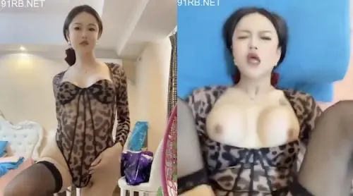 御姐大奶伪娘 老公爽吗 射给我 黑丝豹纹表情妩媚