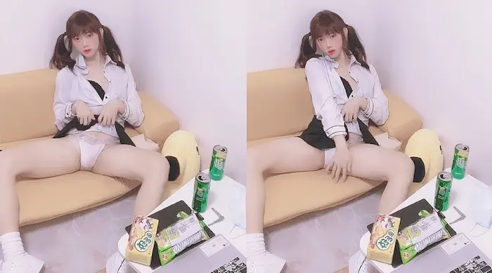 ｜小奶油｜性欲来了 身边没男人 在床上一个人玩 插着肉棒自慰喷射