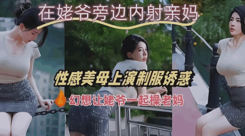 性感美母上演制服诱惑️性感吊带红丝后入骚妈的性感肥臀幻想让姥爷一起操老妈无水印版
