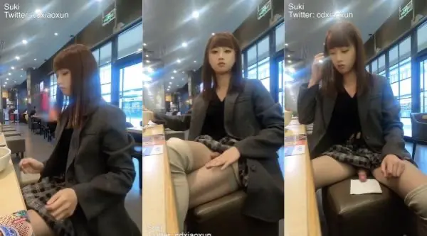 高颜伪娘 大白天在饭店吃面掏出鸡鸡撸一发 胆子不小 旁边还有不少人