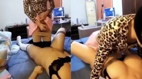 伪娘操真娘 老婆爱你 操死你 非要戴套 上次不是射里面了吗 真娘好大的奶子