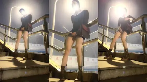 战斗女仆艾多 - 我TM天桥露出射爆，强悍丰满女妖，有没有贱狗想来吃掉~