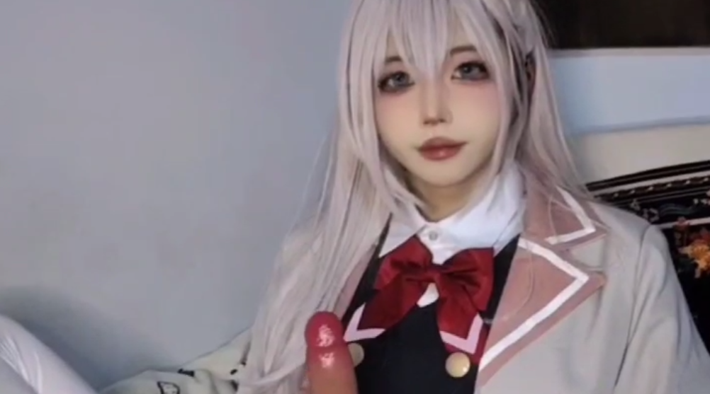 【伪娘】锅包柚cos白丝白毛jk