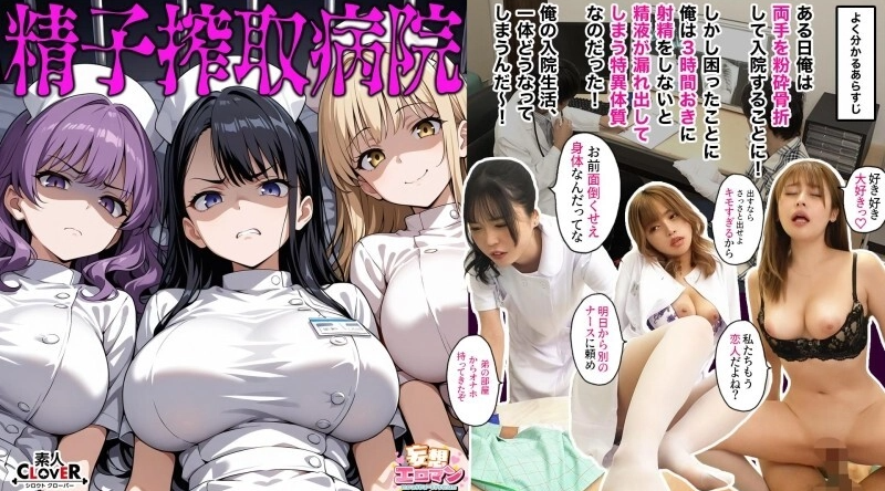 STCVS-024 | 精子榨取医院 1. 不悦毒舌抖S辣妹护士与冷淡性爱 2. 男友在旁的前不良少女护士与偷情生中出 3. 病娇精神病护士与认真的造人H每天被三位性格恶劣的护士榨取精液的淫乱生活