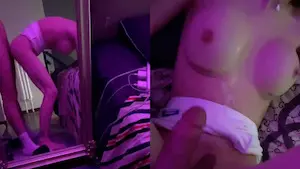 胸都要炸掉了Ts馨曼：上海大屌猛男驱车赶来杭州，各种体位深插、爆插，体验最爽的一次，再来个胸射，真的太猛啦！